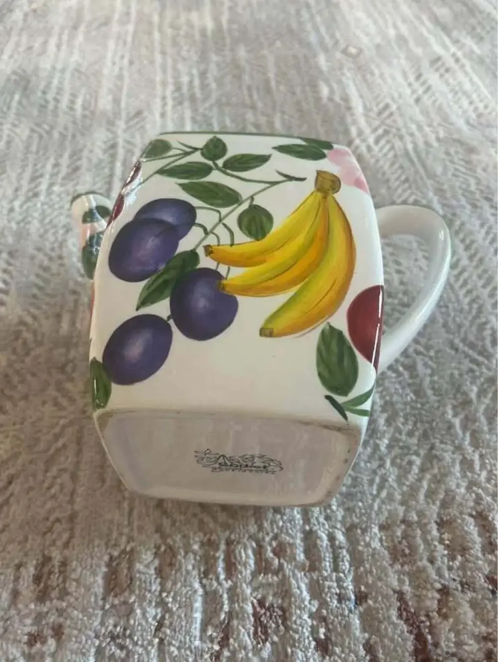 Tabletops Unlimited Sorbet Square Ceramic Fruit Teapot